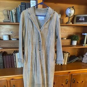 Wilsons Suede Boho Leather Beige full length coat. XL EXCELLENT CONDITION